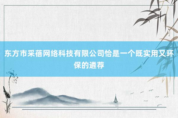 东方市采蓓网络科技有限公司恰是一个既实用又环保的遴荐